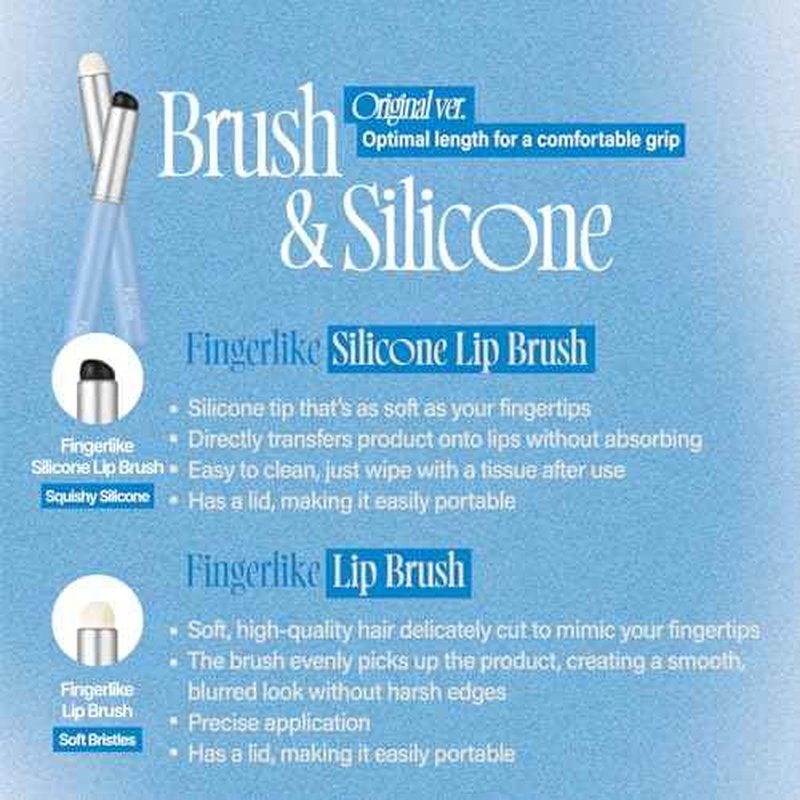 fwee Fingerlike Silicone Lip Brush Slim | Multi-purpose Makeup Blending Brush with Lid