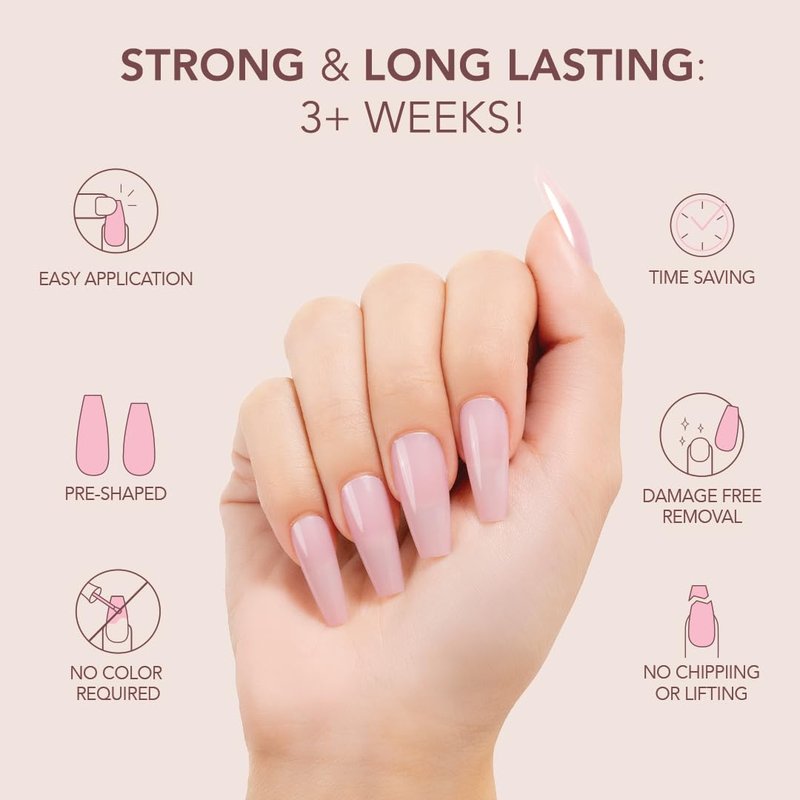 Kiara Sky Professional Nails *NEW* Cover Gelly Tip Case Soft Gel Nail Extensions (Short Almond - Amore)