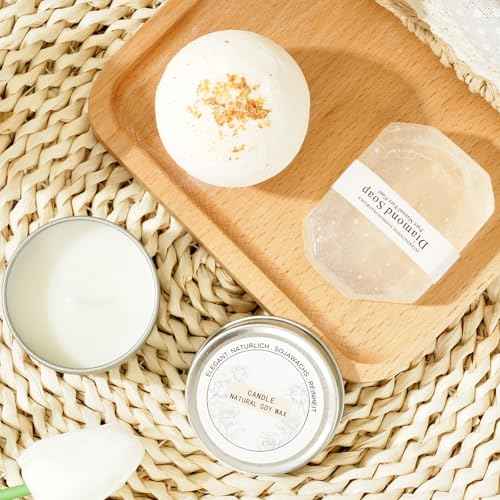 Self Care Gift Basket for Women, Luxury Spa Gift Basket with Blanket, Vanilla Coconut Self Care Set, Friendship Birthday Box for Mom, Sister, Wife, Best Friend, Coworker(White)