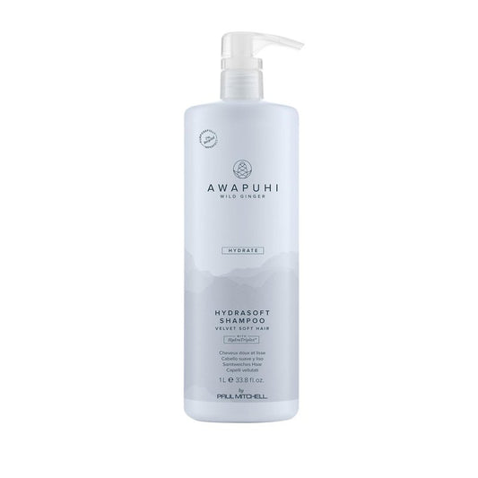 Awapuhi Wild Ginger by Paul Mitchell HydraSoft Shampoo, For Velvety Soft Hair, Ideal For All Hair Types, Especially Dry + Frizzy Hair, 33.8 fl. oz