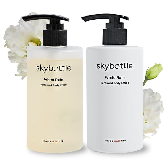 Skybottle Daily Body Care Routine Combo - Refreshing Body Wash & Moisturizing Lotion for Dry Skin | 10.1 Fl. Oz | White Rose Lilac Scent