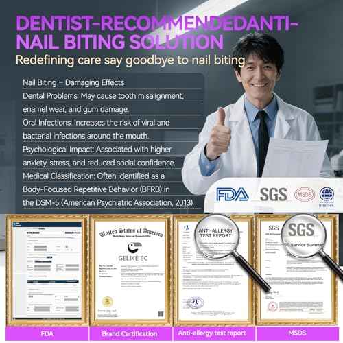 Gelike ec Nail Biting Treatment For Kids: Bitter Anti Bite Polish ? 15ml Vegan Organic Solution ? Fast Dry Long Lasting ? Stop Thumb Sucking Nail Biting ? Daily Care For Children Teens Adults