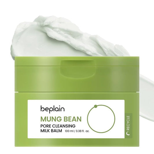 beplain Mung Bean Pore Cleansing Milk Balm | Makeup Remover for Sensitive Skin | Ceramides Cleansing Balm | Non-Greasy Sorbet Texture | Korean Skincare | 3.38 fl.oz