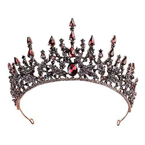 DOYOU Crowns for Women - Purple Gothic Crowns for Girls - Vintage Baroque Queen Tiara for Wedding Pageant Prom Headpieces
