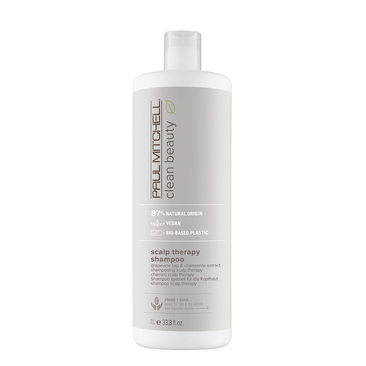 Paul Mitchell Clean Beauty Scalp Therapy Shampoo, Gently Conditions + Cools All Hair Types, Especially Dry, Oily + Sensitive Scalps, 33.8 fl. oz.