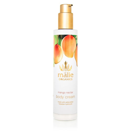 Mālie Organics Body Cream, Mango Nectar Scent, Deep Hydration, Coconut Oil + Kukui Nut Oil + Aloe + Chamomile, Vegan, 7.5 oz
