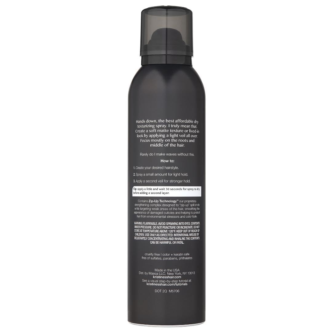 Kristin Ess Hair Dry Styling Set - Vitamin C Dry Shampoo Powder Spray + Light Hold Texturizing Spray - Volumizing + Oil Absorbing + Shine Enhancing for Dark, Brunette + Blonde Hair - Sulfate Free