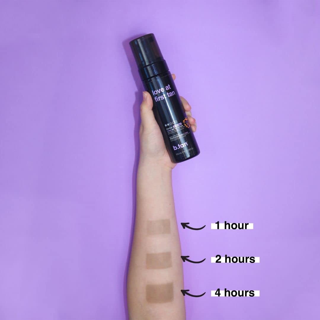Violet Self Tanner Kit - Dark Tanning Mousse with Mitt Applicator | 1 Hour Express, Vegan, 6.7 Fl Oz