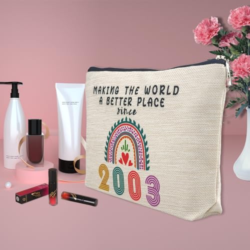 Happy 22nd Birthday Gifts Ideas for Her Makeup Bags, Women, Teenage Girls Trendy Stuff, Girls, Friends, Daughter, Christmas, 2004 Funny Cosmetic Travel Pouch 22 Year Old Birthday Decorations from Mom