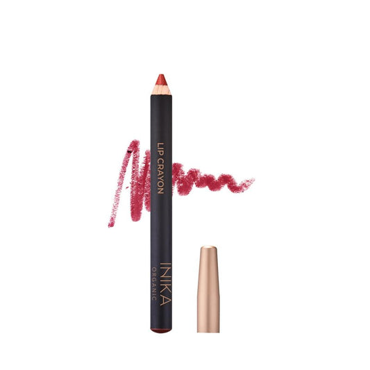 INIKA Organic Long Lasting Lipstick Crayon | Vegan Lipstick + Organic Lip Liner, Hypoallergenic, Cruelty-Free, Satin Finish, Enriched with Vitamin E and Coconut Oil, Crimson 3 g