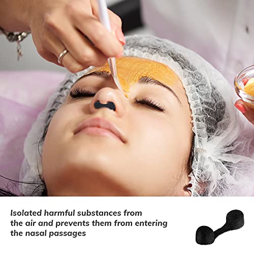 Tondiamo 100 Pieces Nose Plug Filter Disposable Nose Filter Sponge for Women Men Sunless Spray Tanning Outdoor Dust Construction Areas(Black)