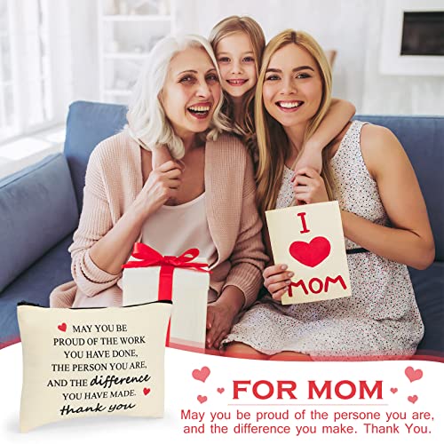 Coume 12 Pcs Thank You Gifts for Women Makeup Bag Inspirational Employee Appreciation Gift for Teacher Coworkers Nurse Social Worker Caregiver Volunteer Canvas Cosmetic Bag for Birthday(Inspiring)