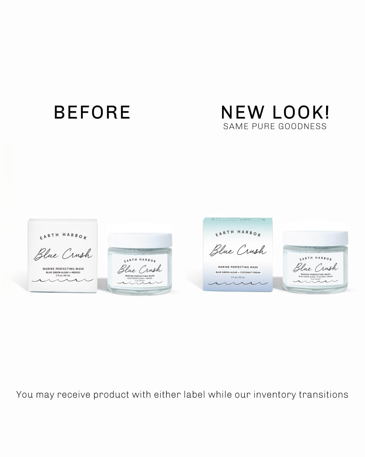 Earth Harbor | BLUE CRUSH Marine Perfecting Mask | Natural & Nontoxic | Organic Blue Green Algae, Coconut Cream & Indigo | Exfoliates & Nourishes | 2 oz