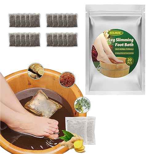 20PCS Lymphatic Drainage Ginger Foot Soak, Foot Care Spa Relaxation for Muscles, Natural Mugwort Herb Foot Soak, Leg Slimming Foot Bath Bag 1