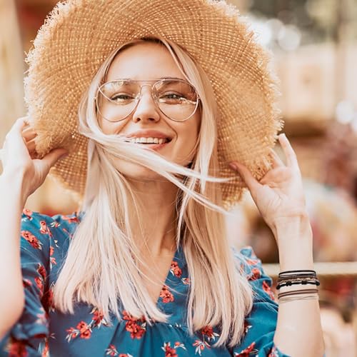 20 PCS Boho Hair Ties, Bracelets Hair Ties for Thick or Thin Hair, 4 Styles Boho Ties for Ponytail Holders, 2.36¡¯¡¯ Hair Ties No-Damage, Chirstmas Gifts, Brown