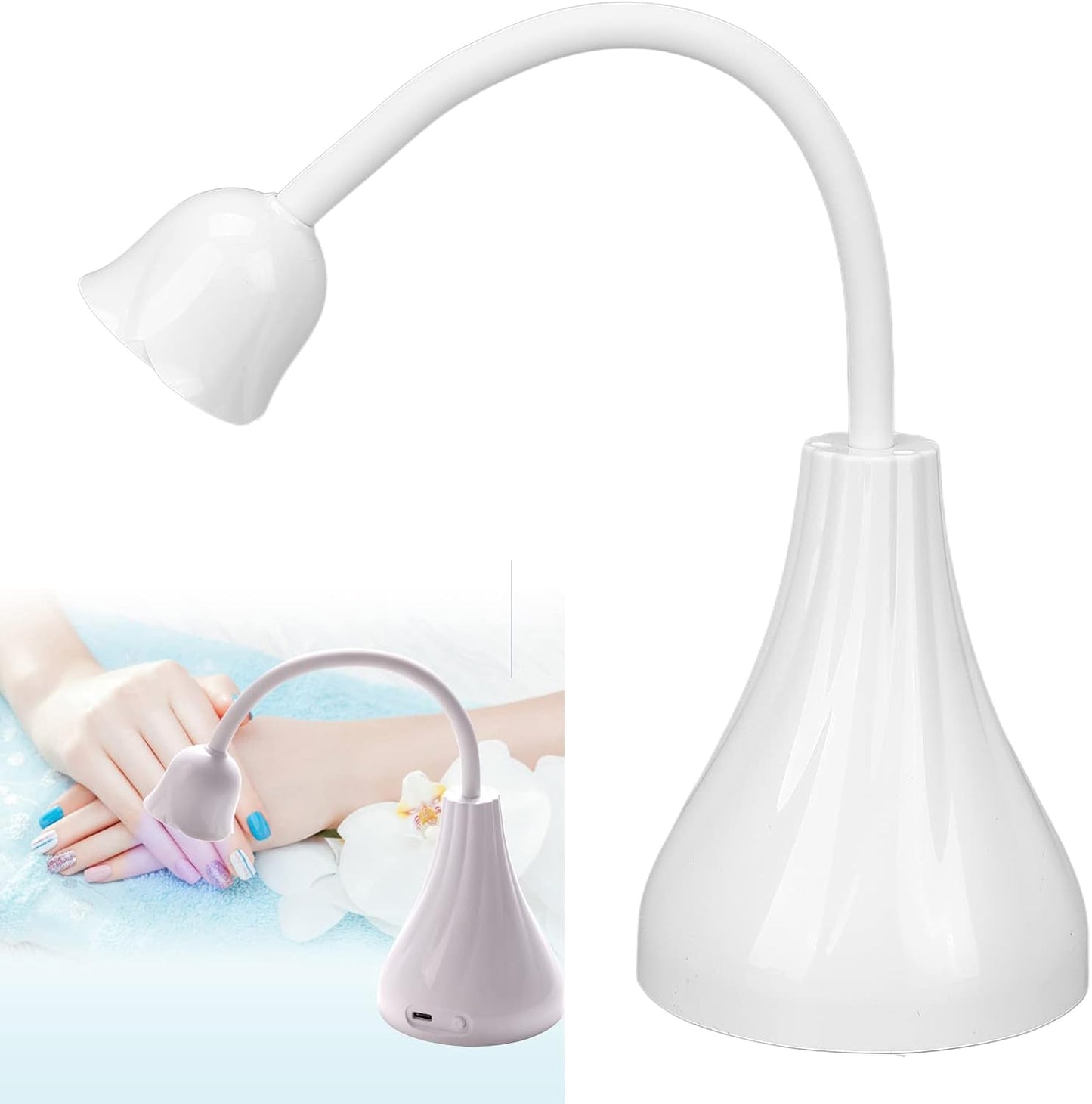 18W Rose-Shaped LED Nail Lamp – Fast-Drying USB Gel Polish Dryer for Nail Art