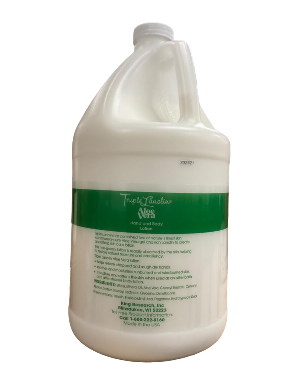 Triple Lanolin Aloe Vera Soothing Lotion - 128 Fl Oz, All Skin Types, Moisturizing & Hydrating