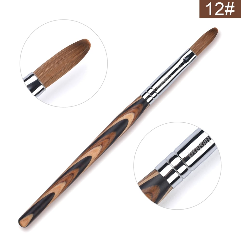 Kolinsky Sable Nail Brush Set - 10# & 12# Professional Quality for Precision Nail Art