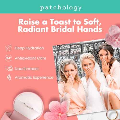 Patchology Ros? Fingers Renewing Hand Mask - Strawberry-Scented Moisturizing Gloves with Shea Butter for Dry & Cracked Hands, Repairing Hand Treatment for Baby Soft Skin, Self-Care Essential - 1 Pair
