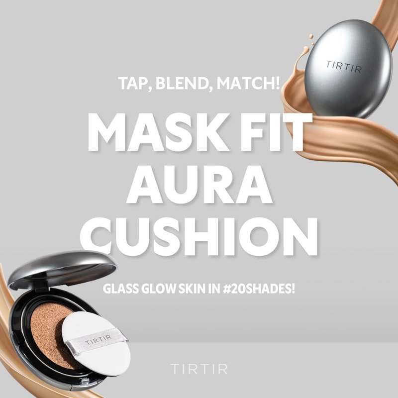 TIRTIR Aura Silver Cushion Foundation - Natural Coverage, Moisturizing, Lightweight | #23N Sand, Full Size 0.63 Fl Oz