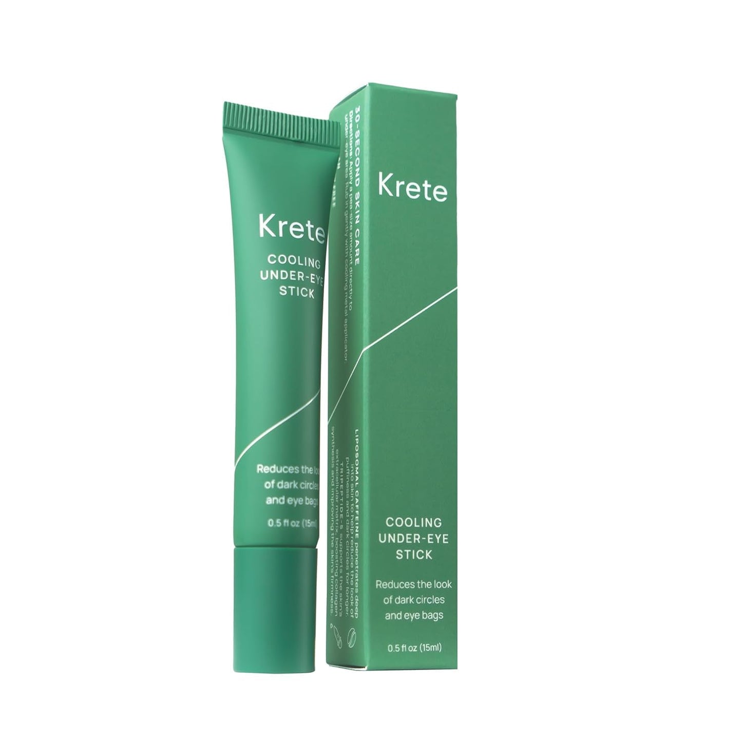 KRETE Cooling Under-Eye Stick | Liposomal Caffeine & Tripeptide-5 Formula for Dark Circles & Puffiness - 15ml