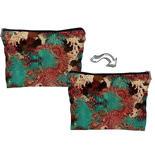 Retro Makeup Bag - Western Cosmetic Gifts, Small Western Cosmetic Bag for Purse