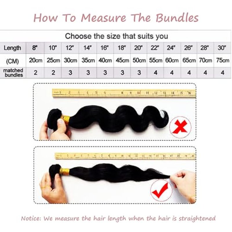 24 Inch 12A Grade Human Hair Bundles Body Wave Bundles 100% Unprocessed Brazilian Virgin Hair Bundles Double Machine Weft Brazilian Body Wave Bundles(1 Bundle)