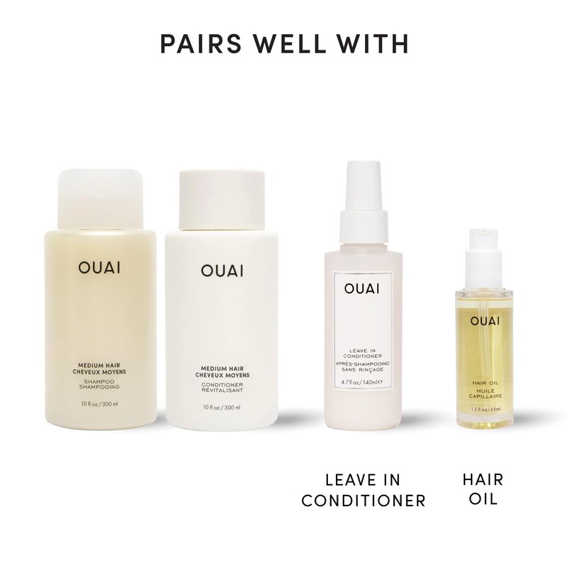 OUAI Medium Hair Shampoo & Conditioner Set, Travel Size - Hydrating Shampoo & Conditioner - With Coconut Oil, Babassu, Kumquat Extract & Keratin - Sulfate, Paraben & Phthalate Free (3 Oz)