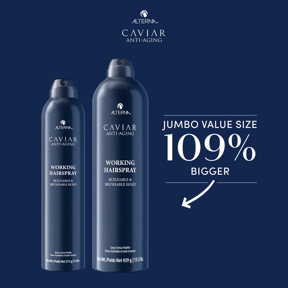 Alterna CAVIAR Anti-Aging Hairspray - Buildable Hold & Frizz Control | Sulfate-Free, Adds Shine