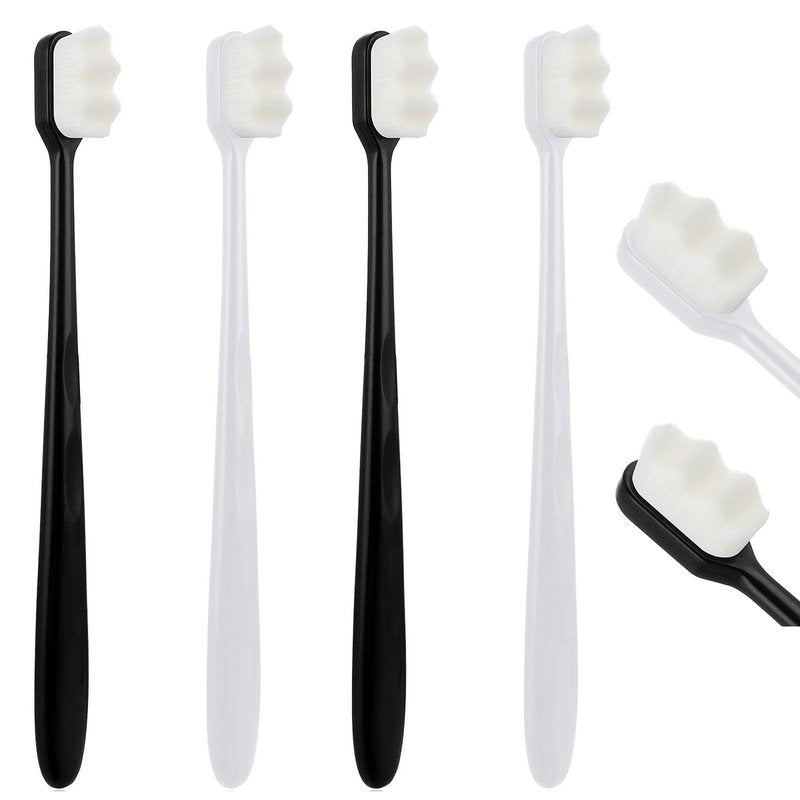 Ouligay 4Pcs Soft Bristle Toothbrush With 20000 Micro Nano Bristles - Extra Soft for Sensitive Teeth, Manual Toothbrush for Adults