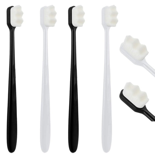 Ouligay 4Pcs Soft Bristle Toothbrush With 20000 Micro Nano Bristles - Extra Soft for Sensitive Teeth, Manual Toothbrush for Adults