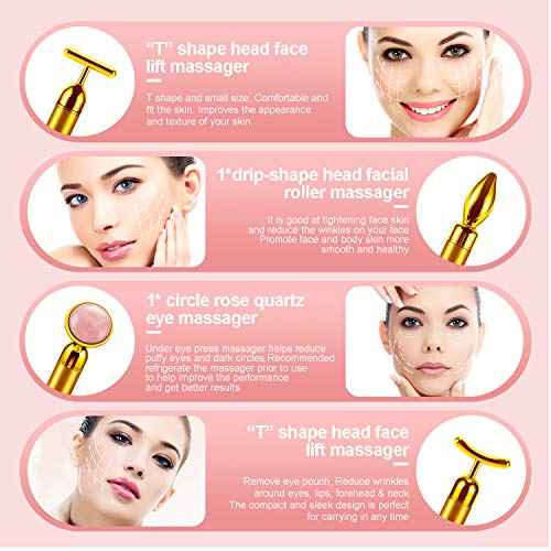 4-in-1 Face Massager Roller 24k Golden Face Roller, Arm Eye Nose Massage for Face Facial Massager Skin Care Tools