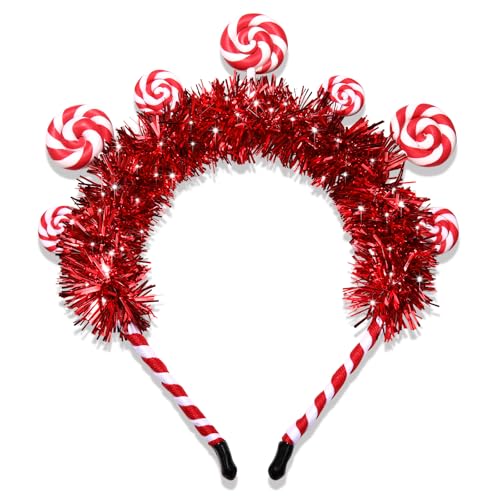 mokkia Candy Headband for Women Sweet Lollipop Christmas Headbands Halloween Candy Costume Accessories Candyland Costume Gift