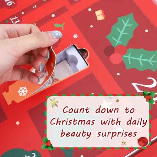 Erinde Makeup Advent Calendar 2025, 24 Days Christmas Gift Makeup Set for Teen Girls & Women, 2025 Xmas Holiday Countdown Calendar Beauty & Cosmetics Holiday Surprise Make Up Gift Kits for Women