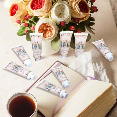 Leelosp 48 Pcs Christmas Hand Cream Mini Book Lover Gift for Women Hand Lotion Travel Size for Dry Cracked Hands Book Club Gifts Bulk Christmas Stocking Stuffer