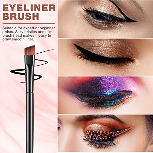 300 Pcs Disposable Eye Brow Brush Multifunction Eyebrow Cosmetic Brushes for Eyebrows Portable Angled Professional Brow Tint Esthetician Supplies Bulk(Black)