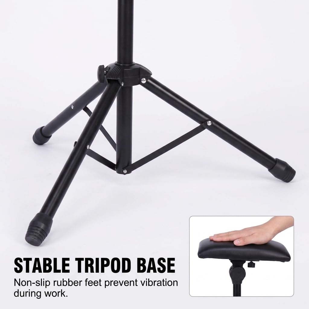 Armrest, Height Adjustable Tripod Arm Stand Foldable Foam Pad Arm Bar Leg Rest Studio Stand Workstation with PU Leather Pad for Studio Salon Supplies Tool