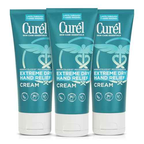 Curel Hand Cream for Dry to Extremely Dry Hands and Skin, Extreme Relief Hand Lotion, Long-Lasting Moisturizer, Skin Care Essential, Fragrance-Free, Travel Size, Lotion Bulk, 3 Oz (Pack of 3)