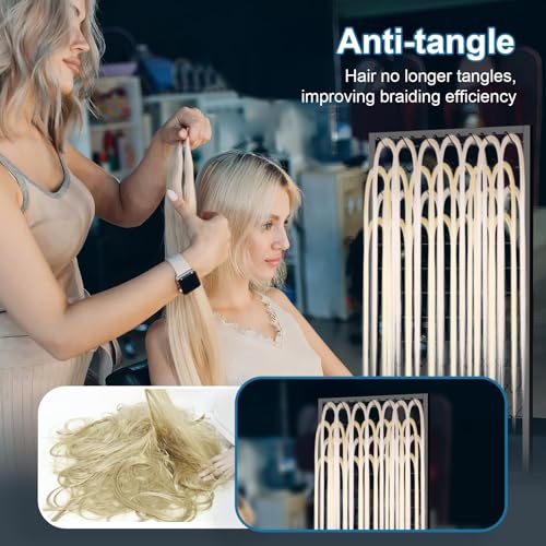 Portable Braiding Hair Rack with Wheels & Storage Drawers,2-Sided 288 Pegs,Hair Extension Holder Hanger for Braiding Hair Separator Stand Display,Hair Rack with Stylist Hair braiding Tools (Black)