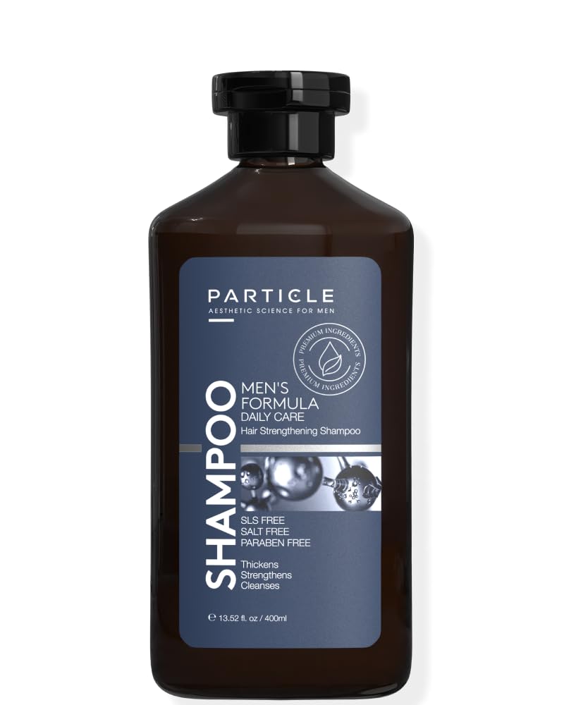 Particle Hair Thickening Shampoo for Men, Men’s Shampoo, Cleansing Formula Made with Biotin, Capixyl, Redensyl, Ginseng and Green Tea Extract for Hair Strength Support, Paraben Free, 13.52 fl.oz