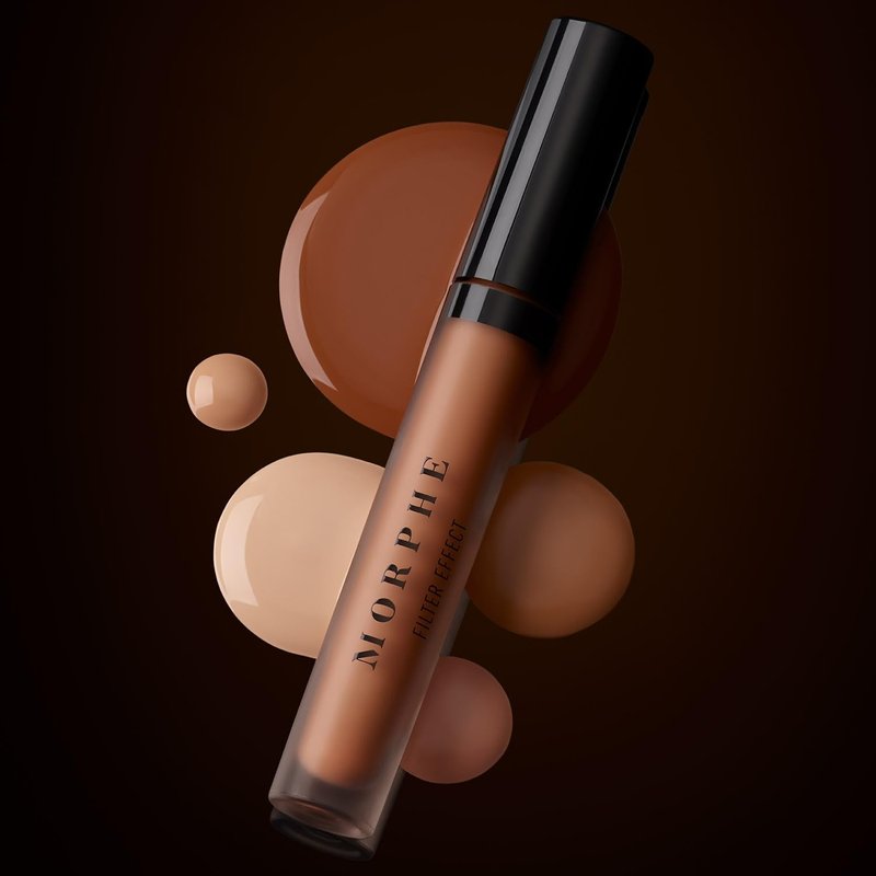 Morphe Filter Effect Soft Radiance Concealer - Buildable Coverage Liquid Concealer Face Makeup with Hyaluronic Acid & Pomegranate Extract & a Natural Radiant Finish - Tan 18 (Warm) (0.12 fl oz)