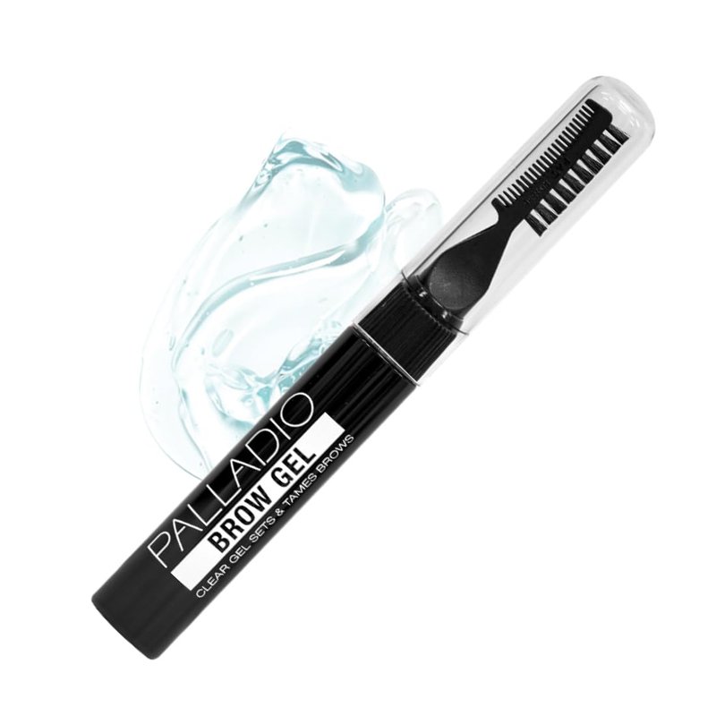 Palladio Brow Styler Clear Brow Gel, Innovative Formula, Holds and Grooms Brows, Brow Setter, Natural Look, Lightweight, Multi-Purpose Conditioning Formula, Doubles as a Clear Mascara