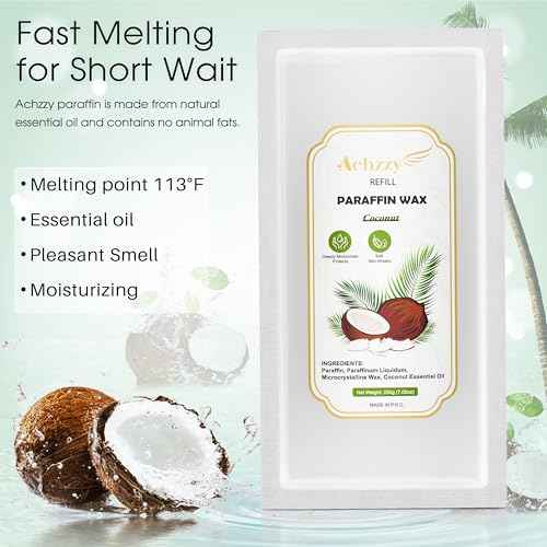 Natural Paraffin Wax Refills, 12-Pack Paraffin Wax Blocks of Coconut Scent for Paraffin Bath, Paraffin Wax for Hand and Feet for Deep Hydration, Moisturizing and Nourish(Coconut)