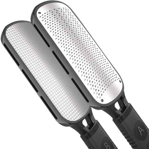 Antonki Foot File for Dead Skin, Double Sided Callus Remover for Feet, Metal Foot Scrubber for Cracked Heel, Professional Foot Scraper Rasp Pedicure Tool to Remove Hard Skin - 2 in 1 Foot File