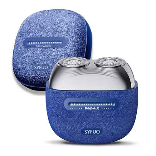 Mini Electric Shavers for Men, Portable Electric Razor with IPX7 Waterproof, Wet and Dry Shaving, USB-C Rechargeable Beard Shaver for Travel, Home, Blue