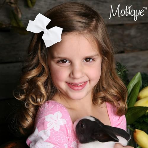 3 Inch Grosgrain Bow for Little Girls- Set of 2 (Red)