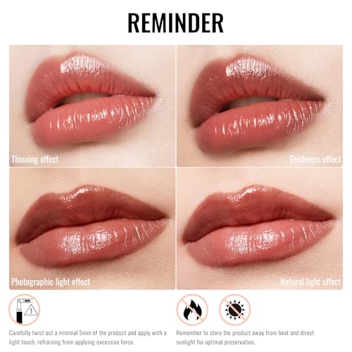 Oulac Moisturizing Shine Lipstick For Women Christmas Set 3PCS, 2 in 1 Tinted Lip Balm for Winter, Hydrated Juicy and Glossy Lip Color for Dry, Cracked and Chapped Lips, Vegan 02+03+17