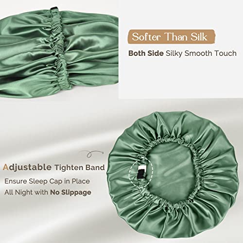 YANIBEST Silk Bonnet Satin Bonnet for Sleeping Women and Men, Adjustable Double Layer Hair Bonnet for Curly Braids Hair