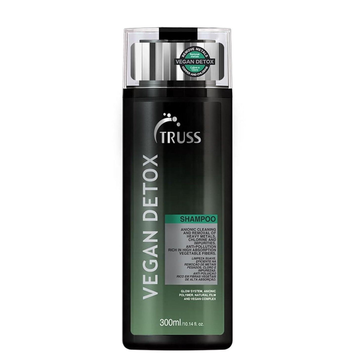 TRUSS Vegan Metal Detox Shampoo - Clarifying Shampoo for Women & Men - Gently Cleanses Build-Up, Excess Oil, & Chlorine - Creates a Pollution Barrier & Protects Hair Color (10.14 fl oz)