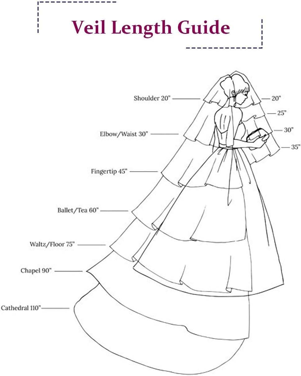 Cathedral Wedding Veil - Long Bridal Lace Tulle Hair Accessory with Comb | Floral 118-Inch Headpiece